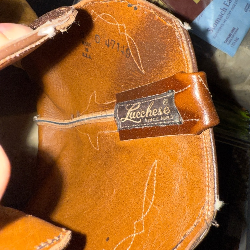 RARE Vintage Lucchese smooth Ostrich skin boots beautiful Vintage condition 9.5 - Picture 5 of 5